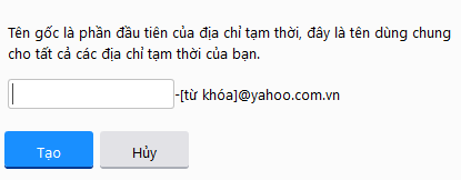 Tạo tên cơ sở, tạo 500 email với yahoo