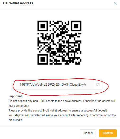 địa chỉ ví nạp bitcoin trong bybit