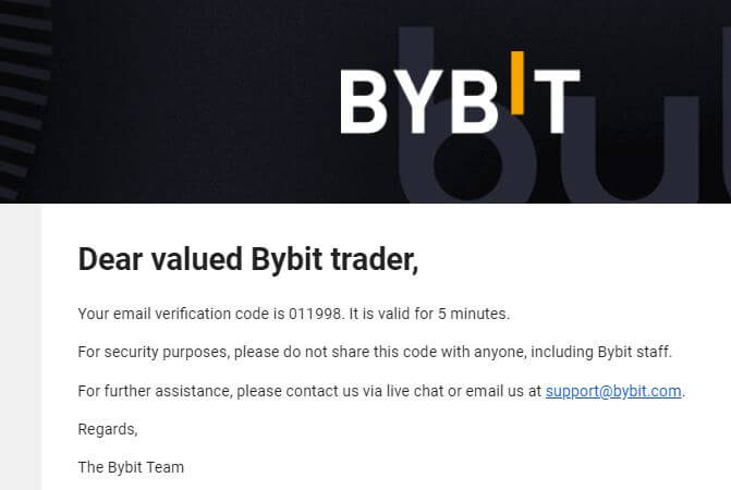 Email mã code của Bybit - hướng dẫn đăng ký Bybit