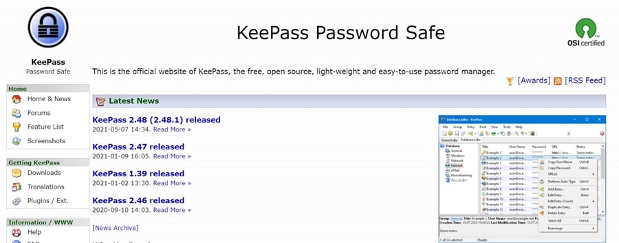 Phần mềm quản lý mật khẩu Keepass