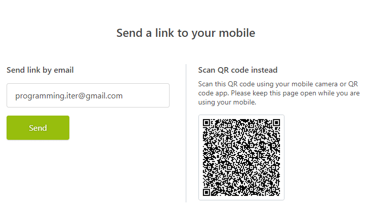 Điền địa chỉ email của bạn vào rồi ấn nút Send - đăng ký tài khoản sàn MEXC