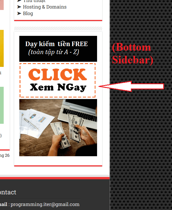 Bottom Sidebar Position