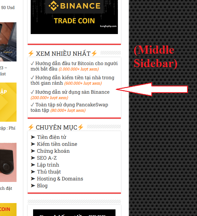 Middle Sidebar Postion