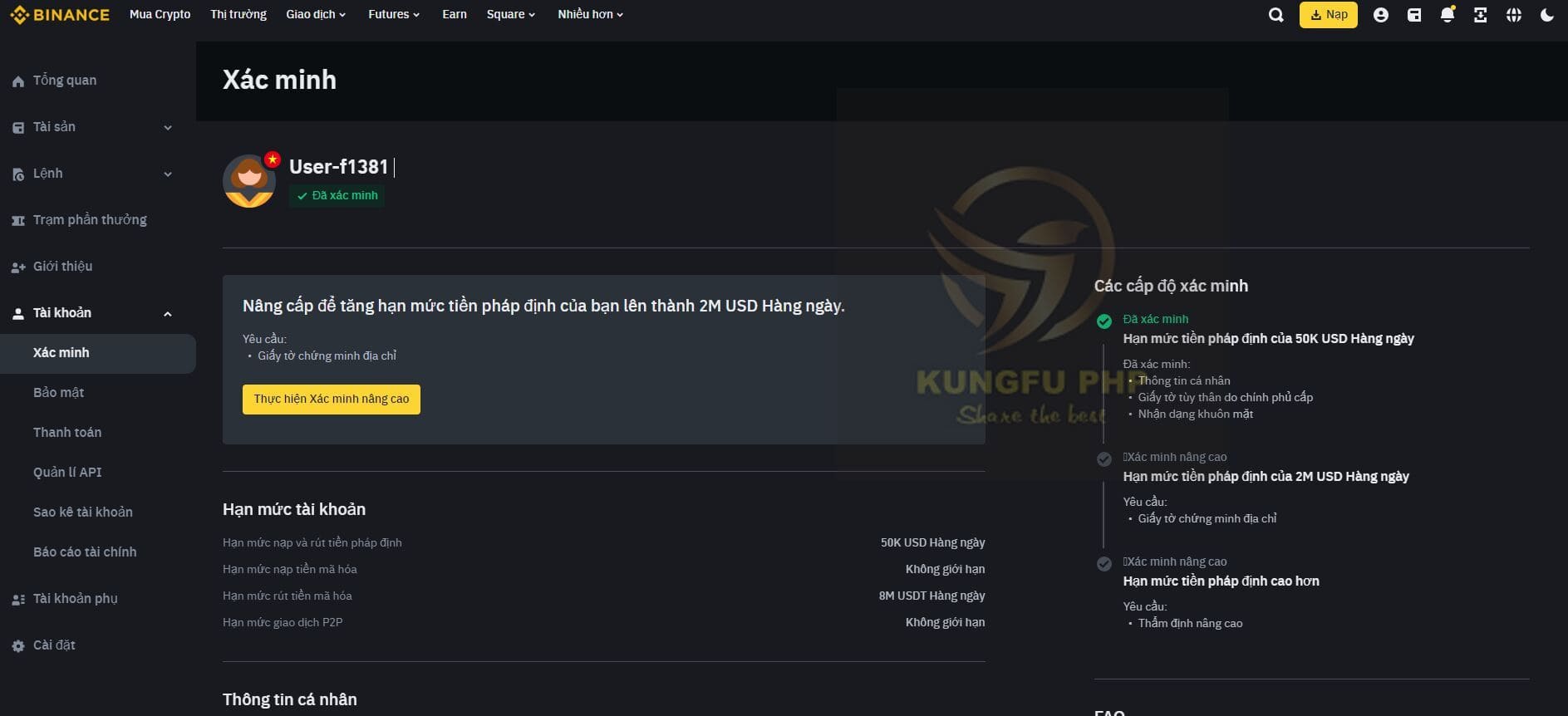 thực hiện xác minh nâng cao binance