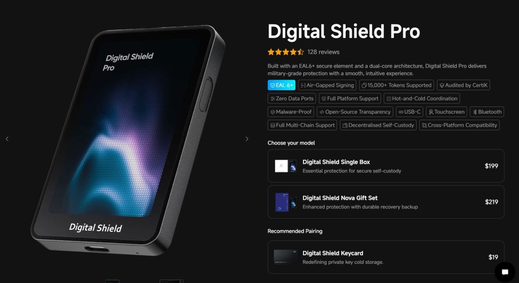các tính năng ví lạnh digital shield